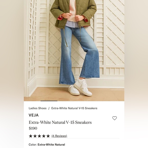 Veja V-15 White Leather High Top Sneakers Size 7 Like New - Picture 2 of 15